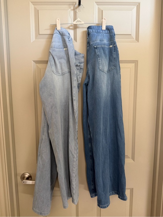 HALARA Denim - BUNDLE TWO HALARA Two-Tone Wide Leg Jeans in Light and Medium Blue